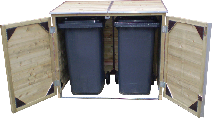 LK140TWIN-R kast voor 2 afvalcontainers van 140L